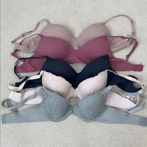 3 Lucky Brand & 2 Jason Wu Bra Set - Pink, Blue, Gray 5 Bras